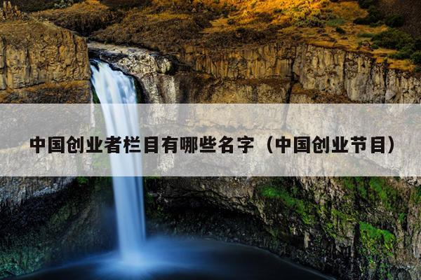 中国创业者栏目有哪些名字(中国创业节目) 中国创业者栏目有哪些名字(中国创业节目)