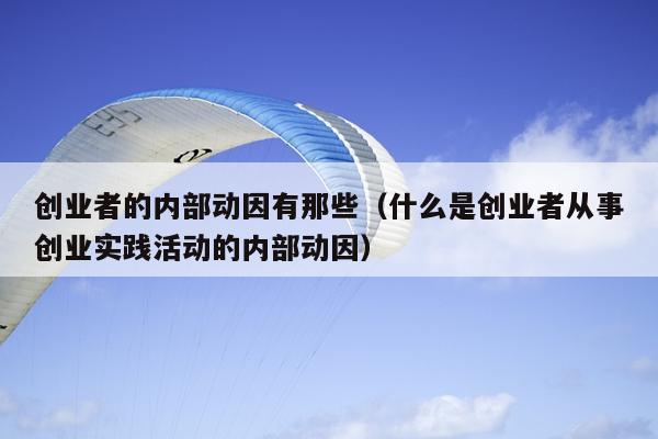 创业者的内部动因有那些（什么是创业者从事创业实践活动的内部动因）