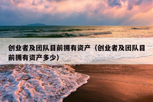 创业者及团队目前拥有资产(创业者及团队目前拥有资产多少) 创业者及团队目前拥有资产(创业者及团队目前拥有资产多少)