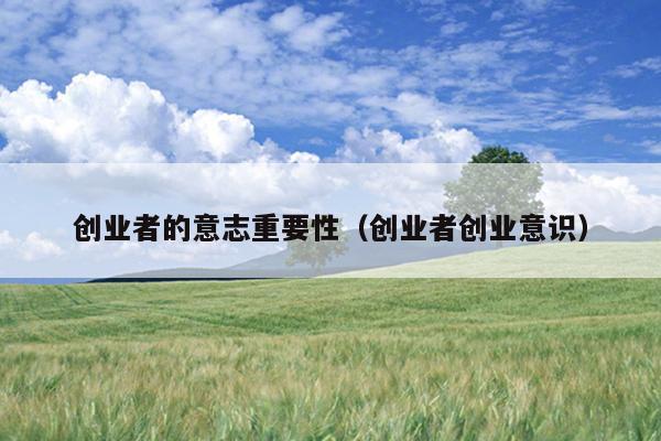 创业者的意志重要性(创业者创业意识) 创业者的意志重要性(创业者创业意识)