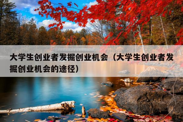 大学生创业者发掘创业机会(大学生创业者发掘创业机会的途径) 大学生创业者发掘创业机会(大学生创业者发掘创业机会的途径)