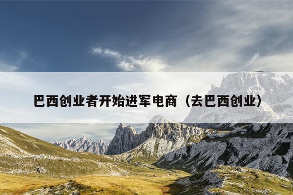 巴西创业者开始进军电商(去巴西创业) 巴西创业者开始进军电商(去巴西创业)