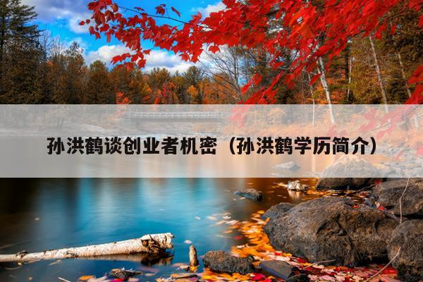 孙洪鹤谈创业者机密(孙洪鹤学历简介) 孙洪鹤谈创业者机密(孙洪鹤学历简介)