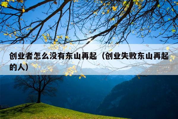 创业者怎么没有东山再起(创业失败东山再起的人) 创业者怎么没有东山再起(创业失败东山再起的人)